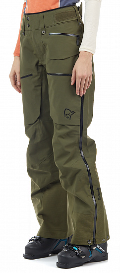 Брюки женские Norrona Lofoten Gore-Tex Pro Olive Night - Фото 7 большая