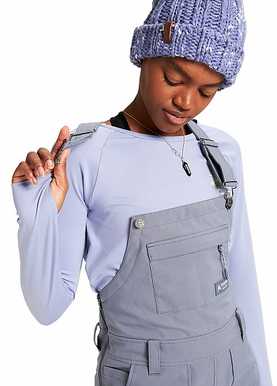 Брюки женские Burton Avalon Bib Folkstone Gray - Фото 5 большая