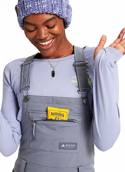 Брюки женские Burton Avalon Bib Folkstone Gray - Фото 6 большая