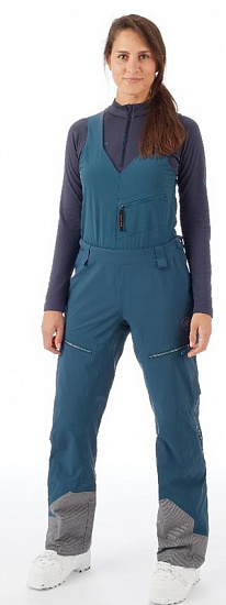 Брюки женские Mammut Alvier HS Soft Bib Wing Teal - Фото 2 большая