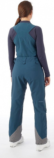 Брюки женские Mammut Alvier HS Soft Bib Wing Teal - Фото 3 большая