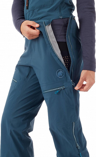 Брюки женские Mammut Alvier HS Soft Bib Wing Teal - Фото 4 большая