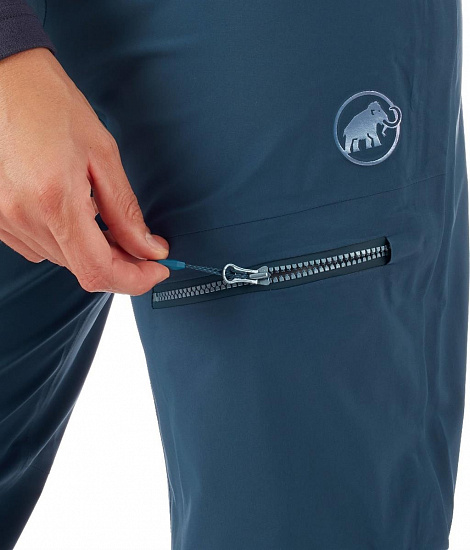 Брюки женские Mammut Alvier HS Soft Bib Wing Teal - Фото 5 большая