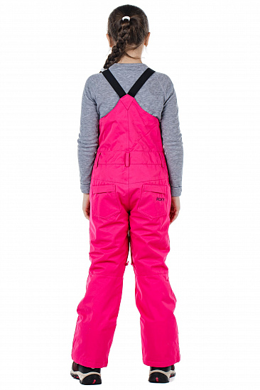 Брюки детские Roxy Non Stop Bib Beetroot Pink - Фото 10 большая