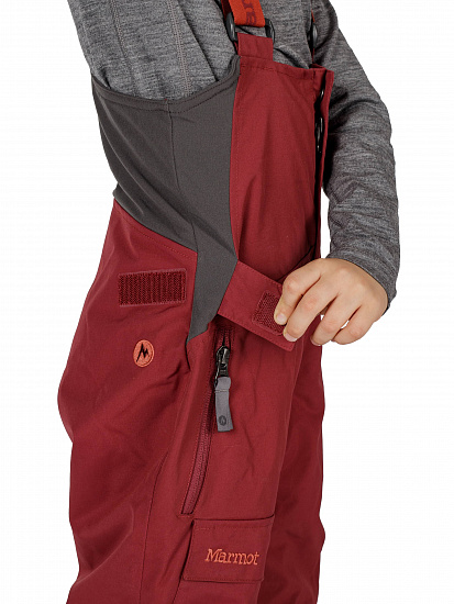 Брюки детские Marmot Boy's Rosco Bib Madder Red - Фото 8 большая