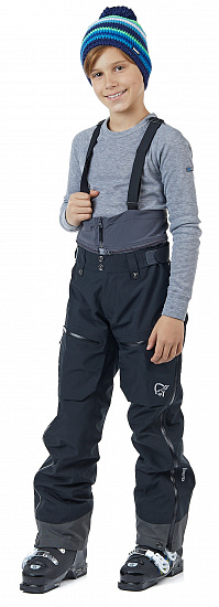 Брюки детские Norrona Lofoten Gore-Tex PrimaLoft Caviar - Фото 4 большая