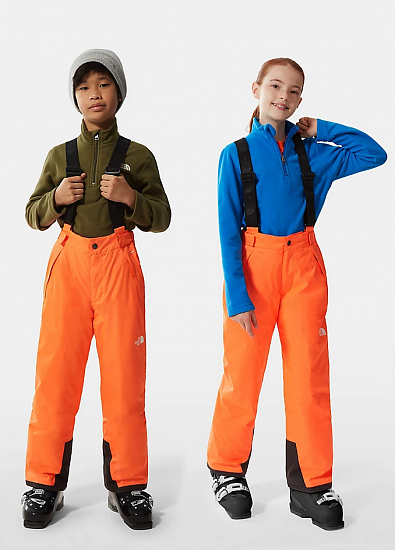 Брюки детские The North Face Snowquest Suspender Power Orange - Фото 2 большая