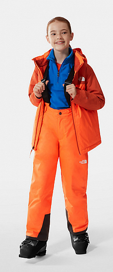 Брюки детские The North Face Snowquest Suspender Power Orange - Фото 3 большая