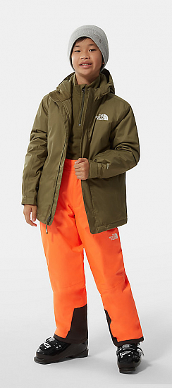 Брюки детские The North Face Snowquest Suspender Power Orange - Фото 5 большая