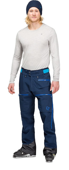 Брюки мужские Norrona Lofoten Gore-Tex Insulated Indigo Night - Фото 4 большая