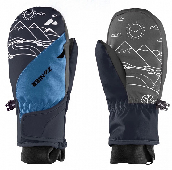 Варежки детские Zanier Shorty.Stx Marine-Royal - Фото 1 большая
