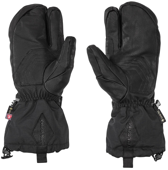 Варежки мужские Volcom Gaaas Gore-Tex Trigger Black - Фото 2 большая