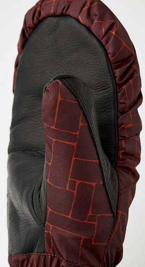 Варежки женские Hestra Primaloft Rib Knit Wine Red Print - Фото 4 большая