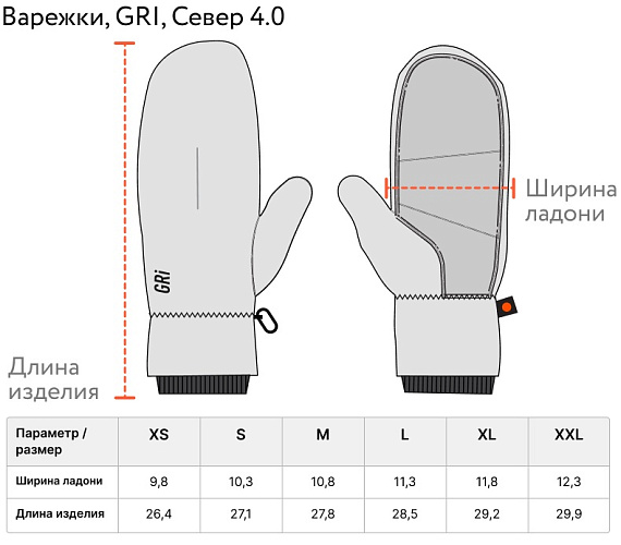 Варежки GRI Север 4.0 Черный - Фото 6 большая