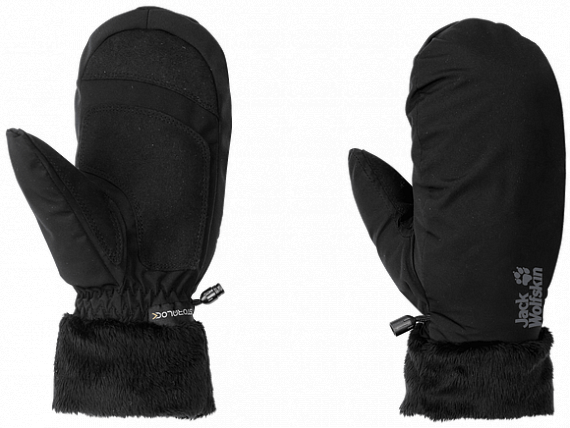 Варежки женские Jack Wolfskin Stormlock Highloft Black - Фото 1 большая