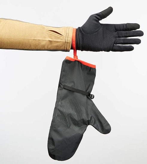 Варежки Forclaz Trek 500 Черный/Красный - Фото 2 большая