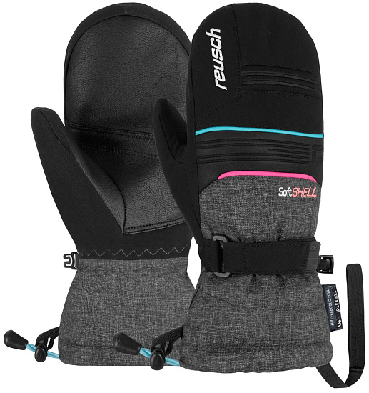Варежки детские Reusch Kondor R-Tex Xt Blck/Blck Mel/Knouck Pink - Фото 2 большая