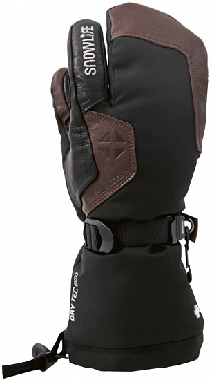 Варежки Snowlife Capricorn DT Eco 3 Finger Black/Brown - Фото 1 большая