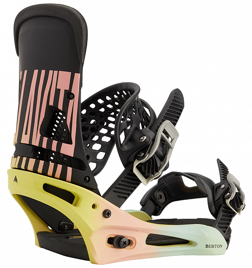 Сноубордические крепления мужские Burton Malavita Pink/Yellow/Blue - Фото 1 большая