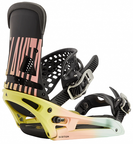 Сноубордические крепления мужские Burton Malavita EST Pink/Yellow/Blue - Фото 1 большая