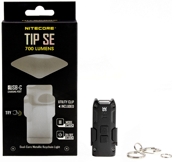 Фонарь-брелок Nitecore Tip Se 2* Osram P8 Black - Фото 3 большая