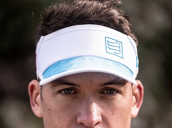 Козырек Compressport Spiderweb Белый/Голубой - Фото 4 большая