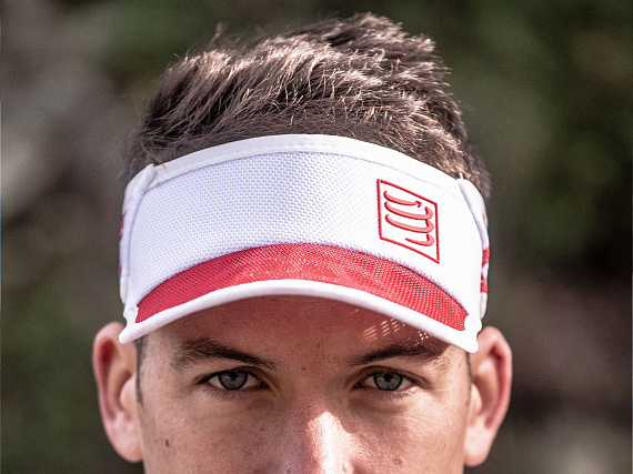 Козырек Compressport Spiderweb Красный/Белый - Фото 3 большая