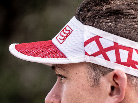 Козырек Compressport Spiderweb Красный/Белый - Фото 4 большая