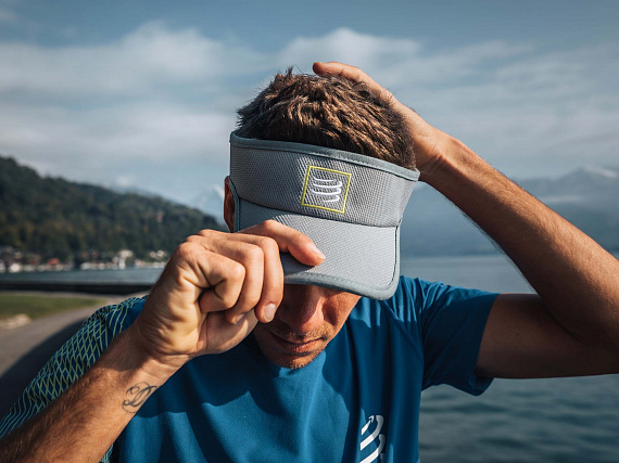 Козырек Compressport Visor Бледно-голубой/Лайм - Фото 4 большая