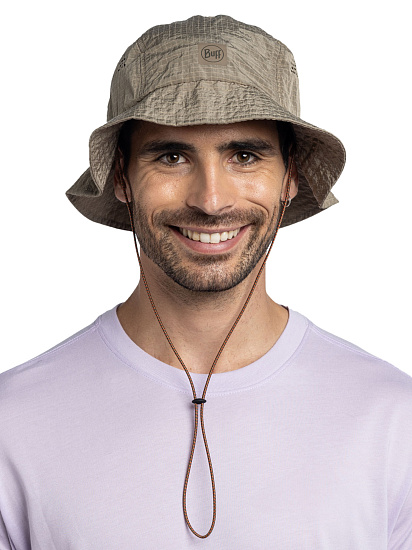 Панама Buff Go Bucket Hat Solid Tundra Khaki - Фото 4 большая