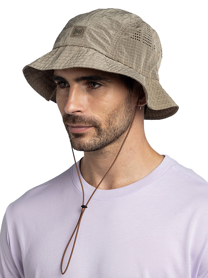 Панама Buff Go Bucket Hat Solid Tundra Khaki - Фото 5 большая