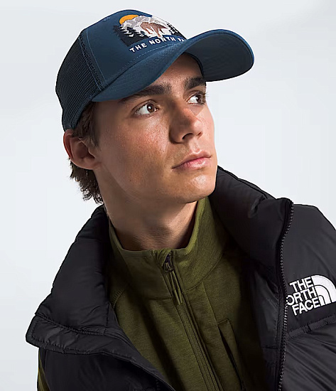 Кепка The North Face Embroidered Mudder Trucker Shady Blue/Bear Graphic - Фото 3 большая