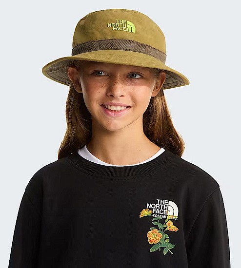 Панама детская The North Face Class V Reversible Cedar Logo Weather Topo Phantom Print - Фото 6 большая