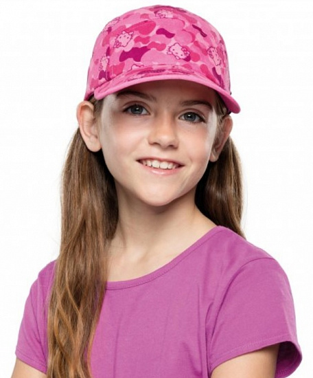Кепка Buff 5 Panels Cap Kids Hello Kitty Camo Pink - Фото 4 большая