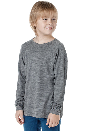 Футболка детская Icebreaker 200 Oasis LS Crewe Gritstone Hthr - Фото 2 большая