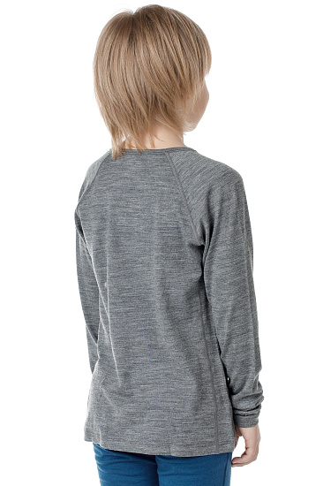 Футболка детская Icebreaker 200 Oasis LS Crewe Gritstone Hthr - Фото 3 большая