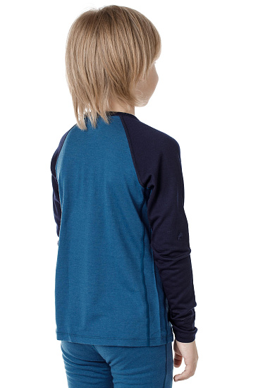 Футболка детская Icebreaker 200 Oasis LS Crewe Prussian Blue/Midnight Navy - Фото 3 большая