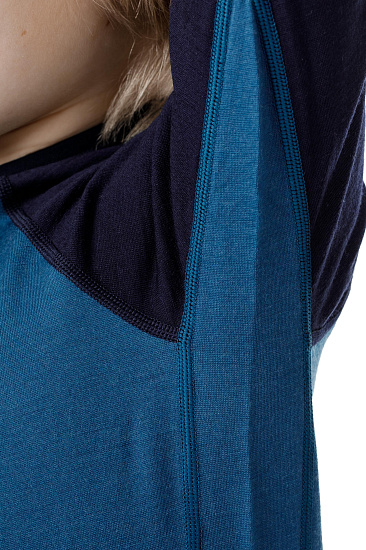 Футболка детская Icebreaker 200 Oasis LS Crewe Prussian Blue/Midnight Navy - Фото 5 большая