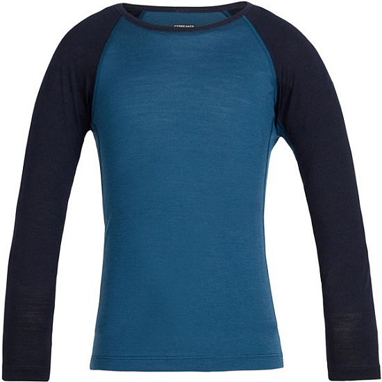 Футболка детская Icebreaker 200 Oasis LS Crewe Prussian Blue/Midnight Navy - Фото 1 большая