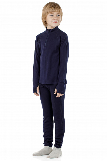 Лонгслив детский Icebreaker 260 Tech LS Half Zip Midnight Navy - Фото 3 большая