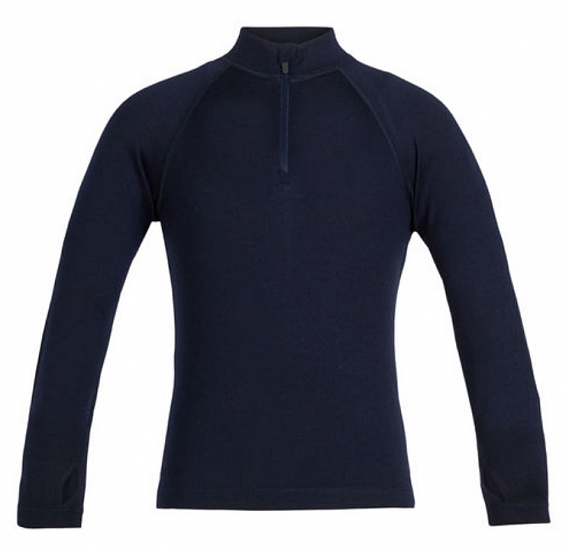 Лонгслив детский Icebreaker 260 Tech LS Half Zip Midnight Navy - Фото 1 большая