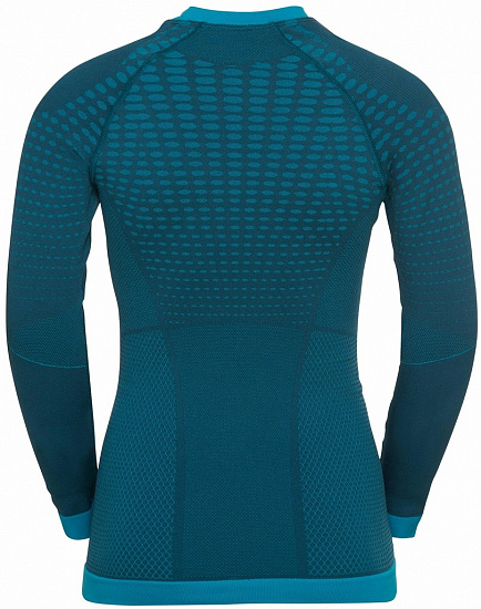 Футболка детская Odlo L/S Performance Warm Deep Dive/Stunning Blue - Фото 2 большая