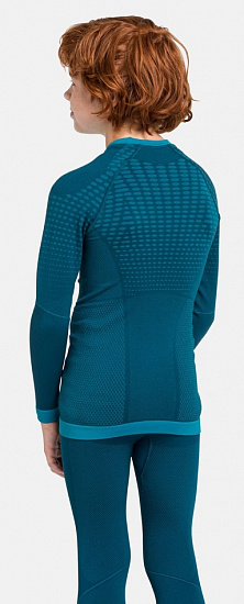 Футболка детская Odlo L/S Performance Warm Deep Dive/Stunning Blue - Фото 4 большая