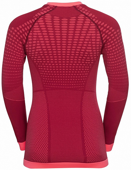 Футболка детская Odlo L/S Performance Warm Deep Claret/Siesta - Фото 2 большая