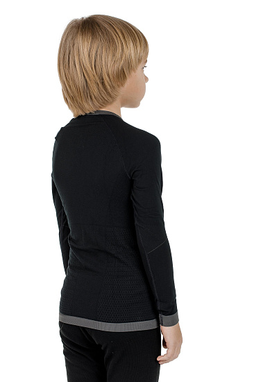 Футболка детская Odlo Top L/S Performance Warm Черный/Графит - Фото 5 большая