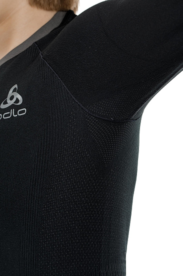Футболка детская Odlo Top L/S Performance Warm Черный/Графит - Фото 6 большая