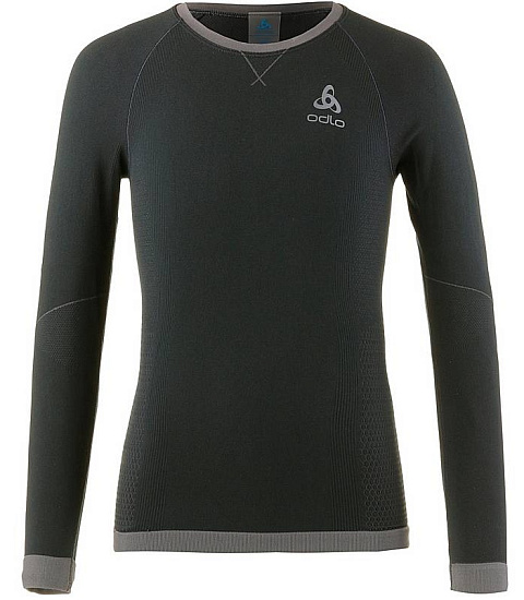Футболка детская Odlo Top L/S Performance Warm Черный/Графит - Фото 1 большая