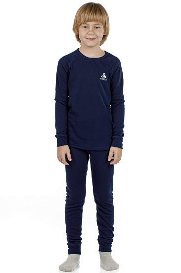 Футболка детская Odlo Top L/S Active Originals Темно синий - Фото 3 большая