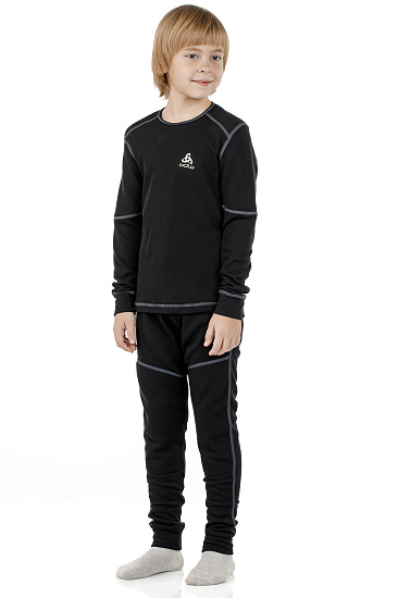 Футболка детская Odlo X-Warm Black - Фото 3 большая