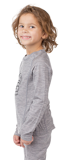 Лонгслив детский Poivre Blanc W20-1840-BBUX Stone Grey Heather - Фото 5 большая